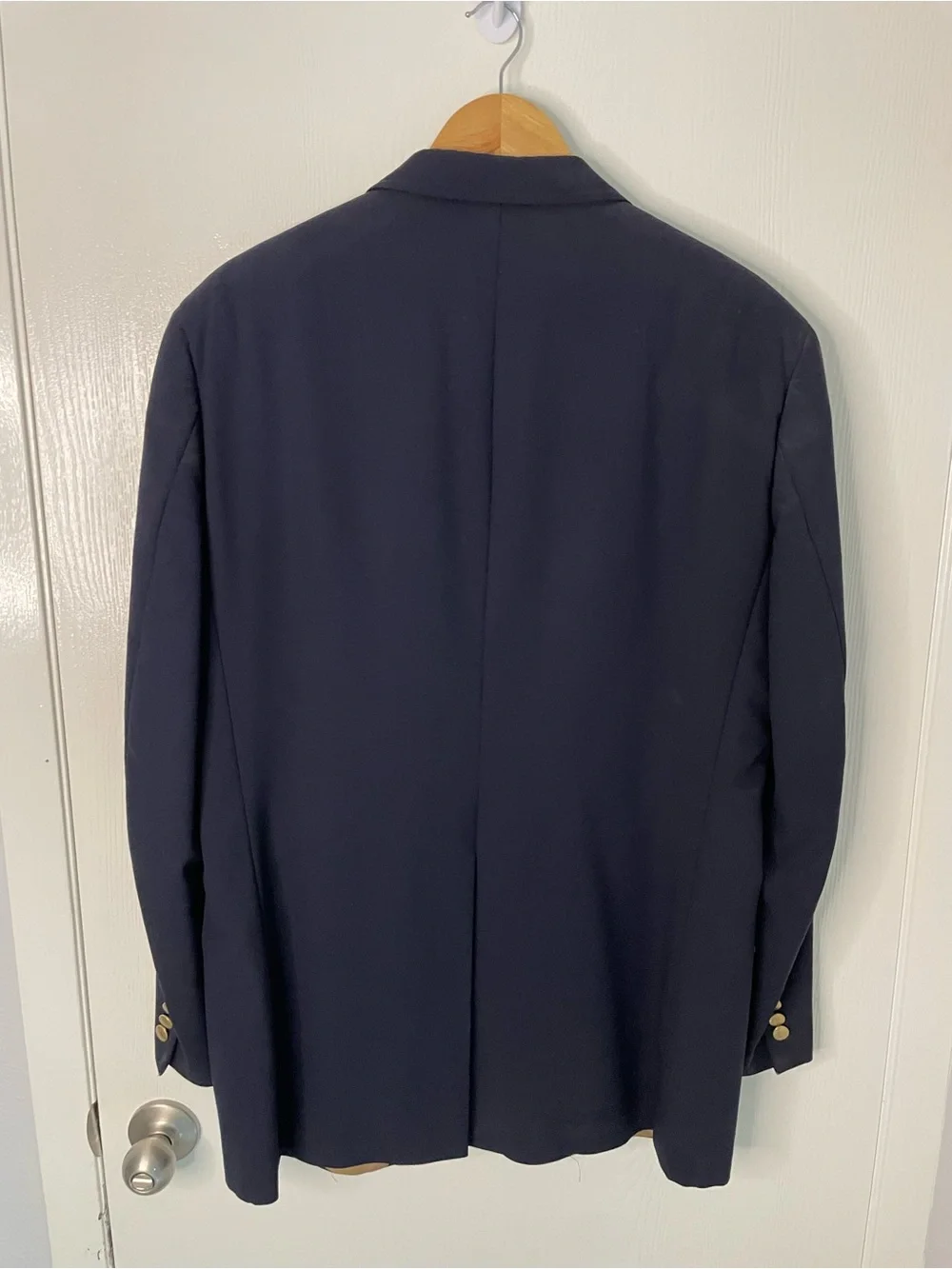 Hart Schaffner & Marx Trumpeter Pure Virgin Wool Navy Blazer Brass Buttons